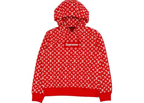 supreme x louis vuitton box logo hooded sweatshirt red fake|Louis Vuitton supreme jumper.